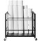 Black Metal Mobile Blueprint Storage Rack with Slots & Casters